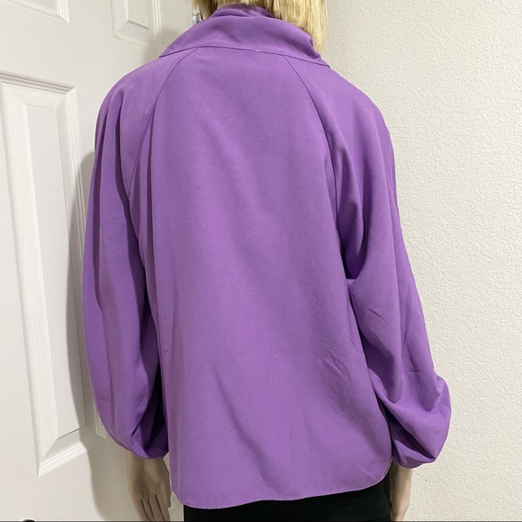 ASOS Purple Lavender Drawcord Cowl Neck Long Sleeve Activewear Top Size 6 - Picture 2 of 13